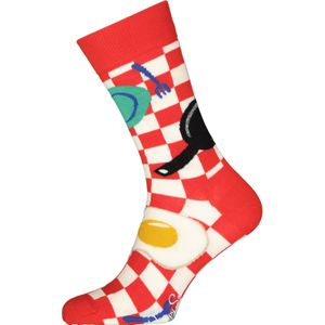 Sokken - Rood Met Wit Ruitjes - Katoen - Ontbijt Thema