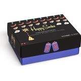 Happy Socks - Friday Night - Sokken - Blauw, Zwart, Rood, Wit, Geel - 2 Stuks