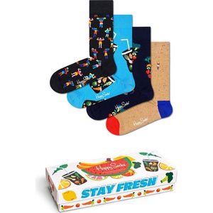 Happy Socks - Healthy Lifestyle Socks Gift Set - Unisex Sokken - 4-pack - Cadeauverpakking