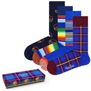 Happy Socks - 4-Pack Sokken - Blauw - Huissokken