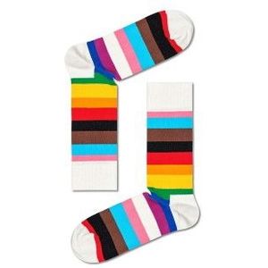 Happy Socks - Pride Stripe - Sokken - Wit-Rood-Groen-Geel - Katoen