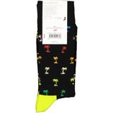 Happy Socks - Palm Sock - Zwart - Unisex - 1 Paar Sokken