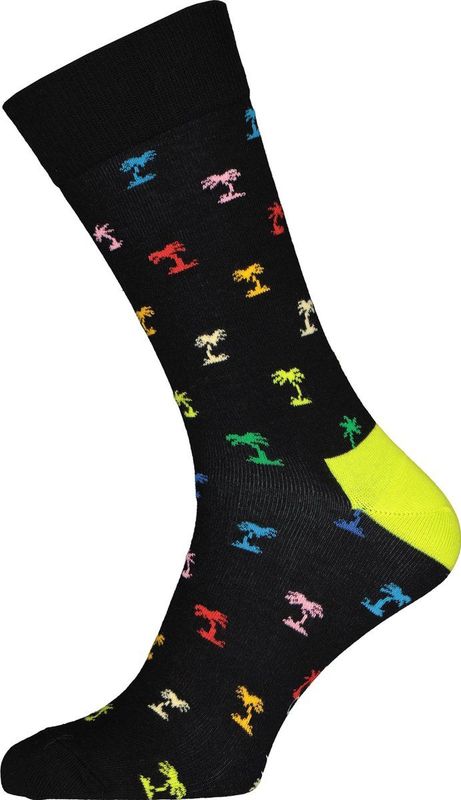 Happy Socks - Palm Sock - Zwart - Unisex - 1 Paar Sokken