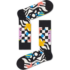 Happy Socks Under The Sea Sock, zwart met wit waterballet met kleur