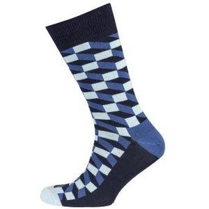 Happy Socks - Filled Optic - Sokken - Blauw/Lichtblauw