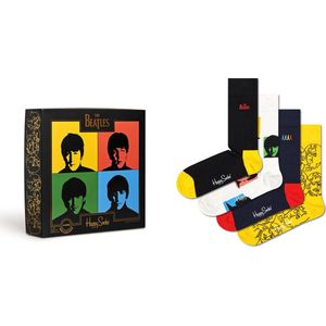 Happy Socks - Beatles - Huissokken - Multicolor - Zachte Stof - 4 Paar
