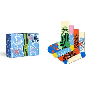 Happy Socks - 4-Pack Gift Set - Huissokken - Multikleur - Biologisch Katoen