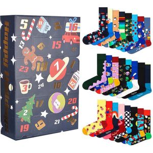 Happy Socks - Unisex Sokken Happy Holidays 24-Pack Advent Gift Box - Multi - Maat 36-40