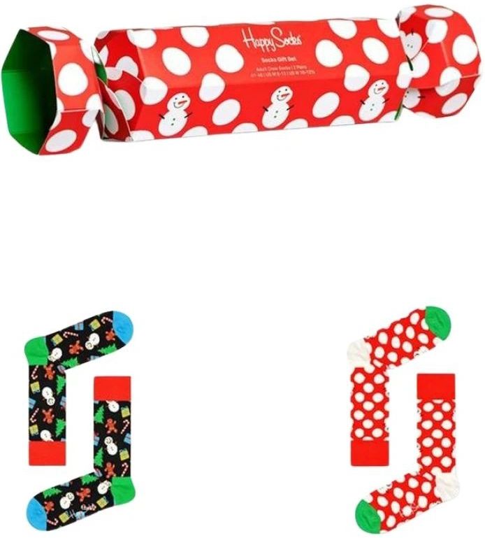 Happy Socks - 2-Pack Big Dot Snowman Gift Set - Rode Huissokken