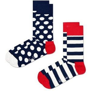 Happy Socks - 2-Pack Classic Big Dots - Huissokken - Navy