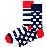 Happy Socks - Classic Big Dots - Huissokken - Navy - 2-Pack