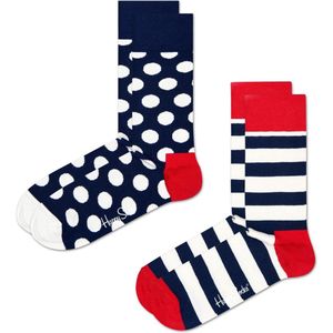 Happy Socks - 2-Pack Classic Big Dots - Huissokken - Navy
