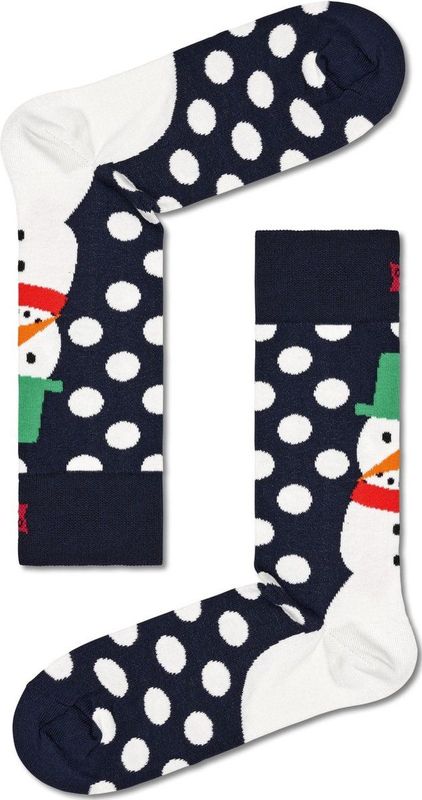 Happy Socks - Jumbo Snowman Sock - Unisex Sokken - Multicolor - Natuurlijke Materialen