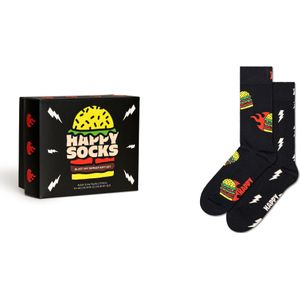 Happy Socks Blast Off Burger Socks Gift Set (2-pack), unisex sokken in cadeauverpakking