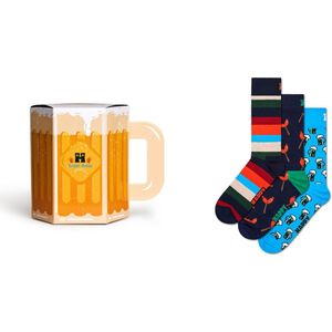 Happy socks 3P Wurst And Beer Gift Set Marine Baumwolle Gr 36/40