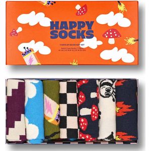 Happy Socks - A Wild Week Socks Gift Set - Unisex Sokken - 7-pack - Cadeauverpakking