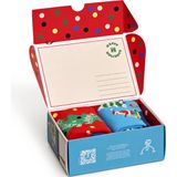 Happy Socks - Happy Holidays - Kerstsokken - Rood en Blauw - 2-Pack