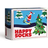 Happy Socks - Happy Holidays - Kerstsokken - Rood en Blauw - 2-Pack