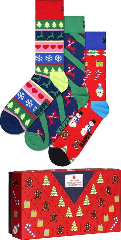 Happy Socks - X-mas Sweaters Gift Set - Halflange Sokken - 3 Paren - Kleurig