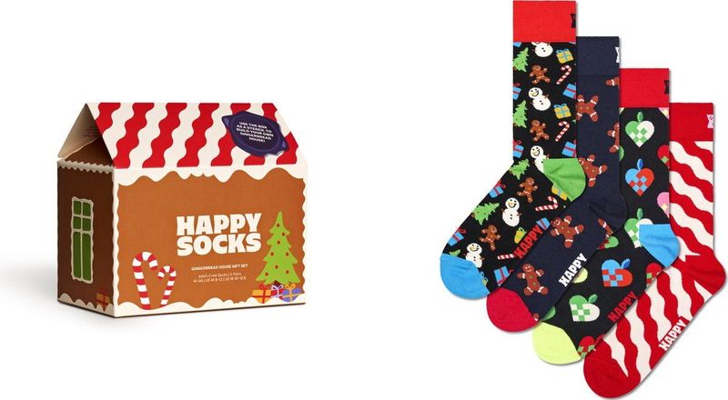 Happy Socks - Gingerbread Houses Gift Set - Sokken - Multicolor - 4 Paren