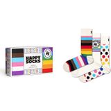 Happy Socks - 3 Pak - Regenboog - Katoenen Sokken - Pride Gekleurde Cadeau Sokken Met Print