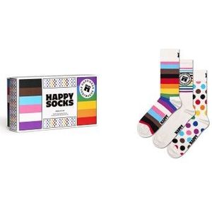 Happy Socks - 3 Pak - Regenboog - Katoenen Sokken - Pride Gekleurde Cadeau Sokken Met Print