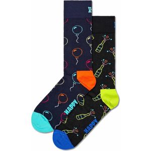 Happy Socks unisex giftbox 2P sokken you did it blauw & zwart