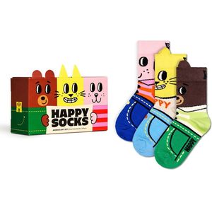 Happy Socks kids giftbox 3P sokken animal multi