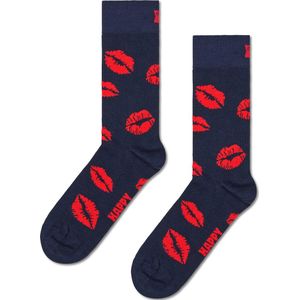 Happy Socks - Kisses Navy - Huissokken - Navy - Reguliere Pasvorm