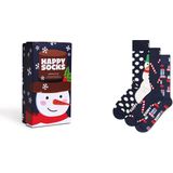 Happy Socks giftbox 3P sokken holiday navy blauw - 41-46