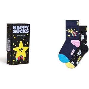 Happy Socks - Shooting Star - Sokken - Zwart/marine - Set van 2