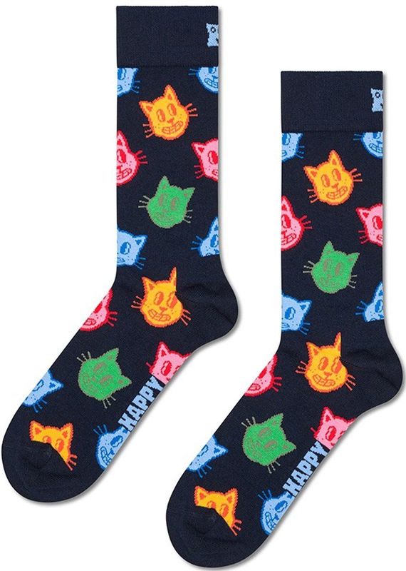 Happy Socks - Cat - Huissokken - Navy