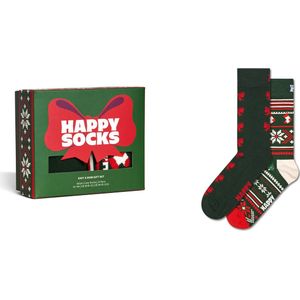 Happy Socks - 2-Pack Knit And Bow Socks Gift Set - Groen - Sokken