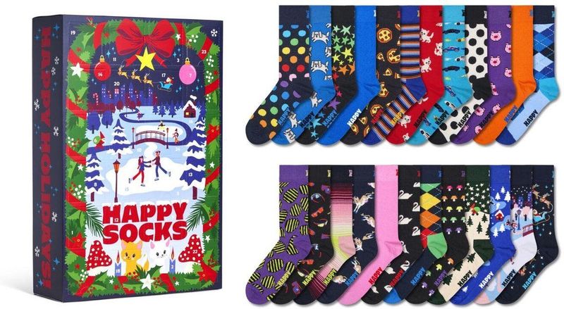 Happy Socks - Adventkalender - Cadeauset - Uniseks - 24 Paar Sokken