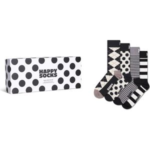 Happy Socks - 4-Pack Black And Whites Gift Set - Sokken - Wit - Unisex