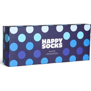 Happy Socks - Navy Gift Set - Crewsokken - 4 Paren - Blauwe Patronen