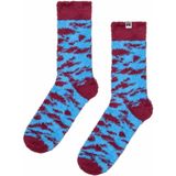 Happy Socks - Fluffy Zebra - Huissokken - Dark Red