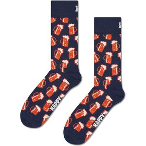 Happy Socks - Beer Navy - Huissokken - Hoog Model - Unisex - Versterkte Hiel en Teen