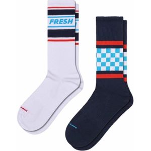 Happy Socks - 2-Pack Fresh Sneakers - Witte Enkelsokken