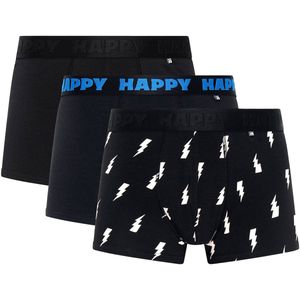 Happy Socks - 3-Pack Black and White Short Boxers - Zwart - Boxershorts