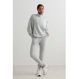 Sweater - Mélange - Sportief - Gevoerde Zoom/Rand - Halve Rits - Lange Mouw