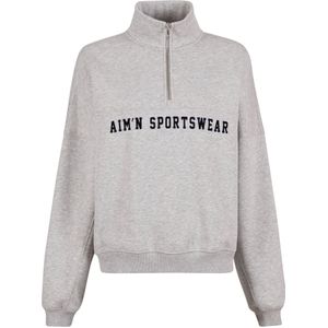 Aim'n - Varsity - Sweater - Grijs Melange