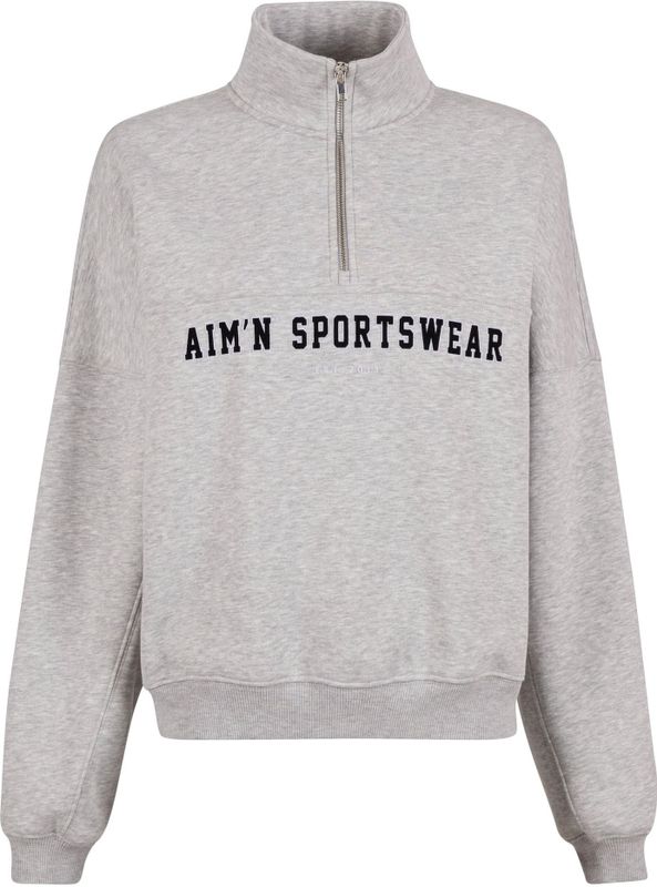 Aim'n - Varsity - Sweater - Grijs Melange