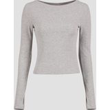 Aim'n - Ease - Sport T-shirt - Lichtgrijs Melange - Lange Mouwen