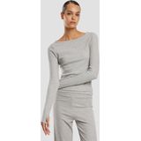 Aim'n - Ease - Sport T-shirt - Lichtgrijs Melange - Lange Mouwen