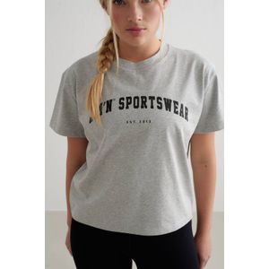 Aim'n - Varsity Boxy - T-shirt - Grijs