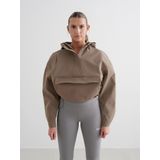 Aim'n - Sportjas - Crème - Met Capuchon - Rechte Zoom