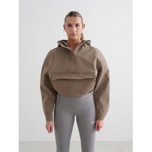 Aim'n - Sportjas - Crème - Met Capuchon - Rechte Zoom