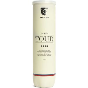 Tretorn - Serie+ Tour 4 Tube - Tennisbal - Geel - Dunne Rubberen Kern