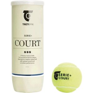 Tretorn - Serie+ Court 3 Tube - Tennisballen - Geel - Natuurlijk Rubber - Doos van 24x3